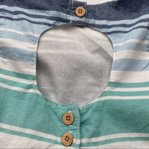 Old Navy Toddler Girls Blue/Green/White Sleeveless Striped Dress 12-18M - Picture 9 of 12